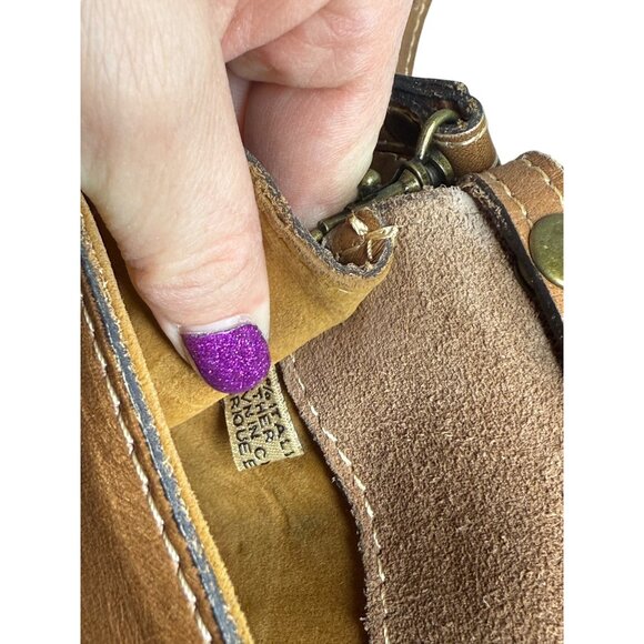 Patricia Nash Leather Crossbody Bag With Map Print Brass Hardware - Picture 9 of 9